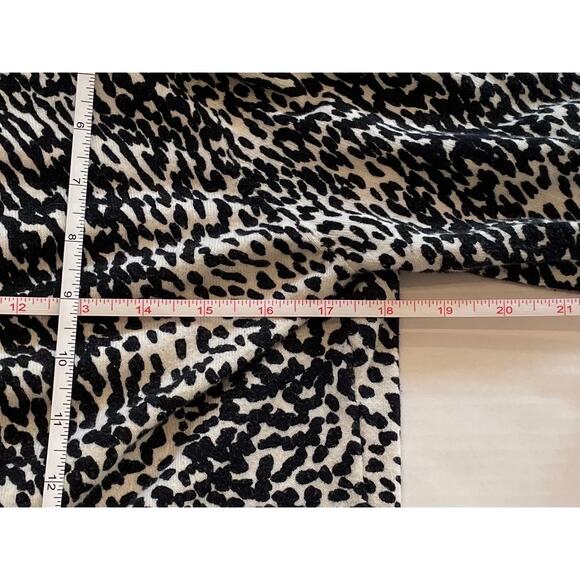 Merona Cotton Blend Black & White Animal Print V-Neck Long Sleeve Cardigan, S - Picture 9 of 10